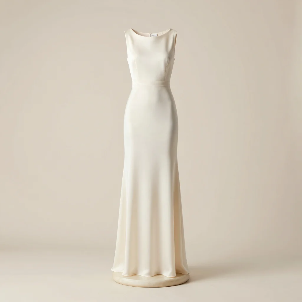 Sculpted Silk Floor-Length Gown