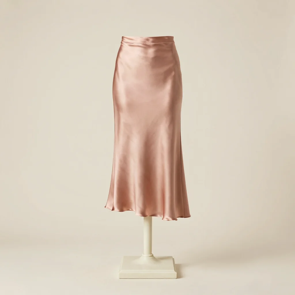 Bias-Cut Satin Slip Skirt