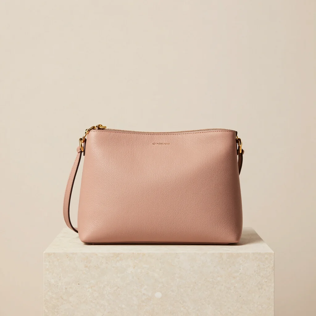 Champagne Rose Structured Shoulder Bag